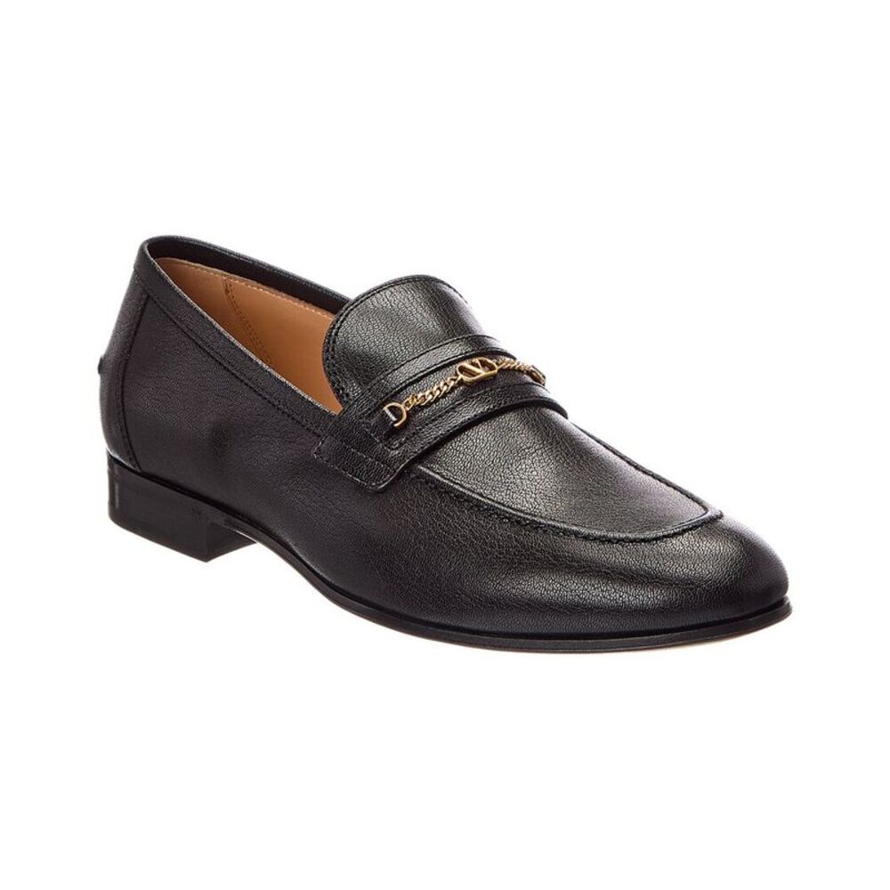 Valentino Leather Loafer, Black